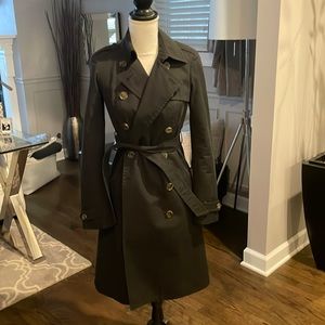 Gryphon Black double breasted trench coat SZ XS